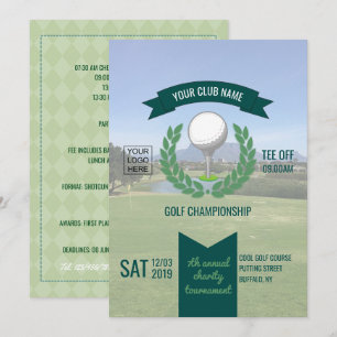 Convite Torneio de golfe Club/Corporativo adicionar foto e