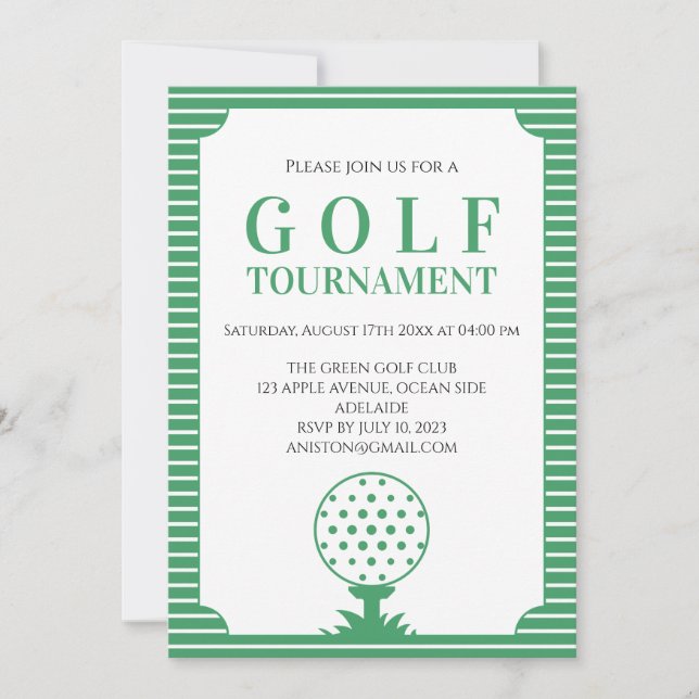 Convite Torneio de Golfe Listras Verdes (Frente)