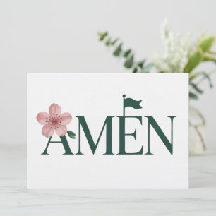 Convite Torneio de Golfe Rosa Amen Festa de Aniversário Me