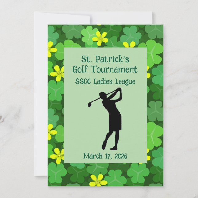 Convite Torneio de Golfe Shamrock (Frente)