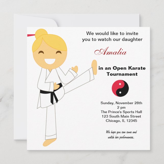 Convite Torneio Karate Kids (Frente)