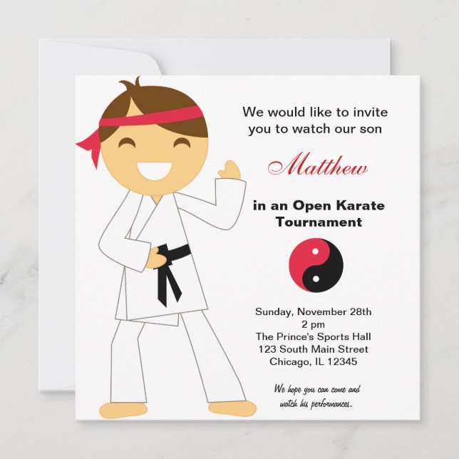 Convite Torneio Karate Kids (Frente)