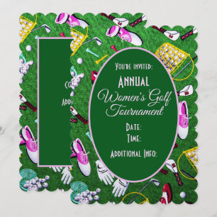 Convite Torneio Verde Girly Golf