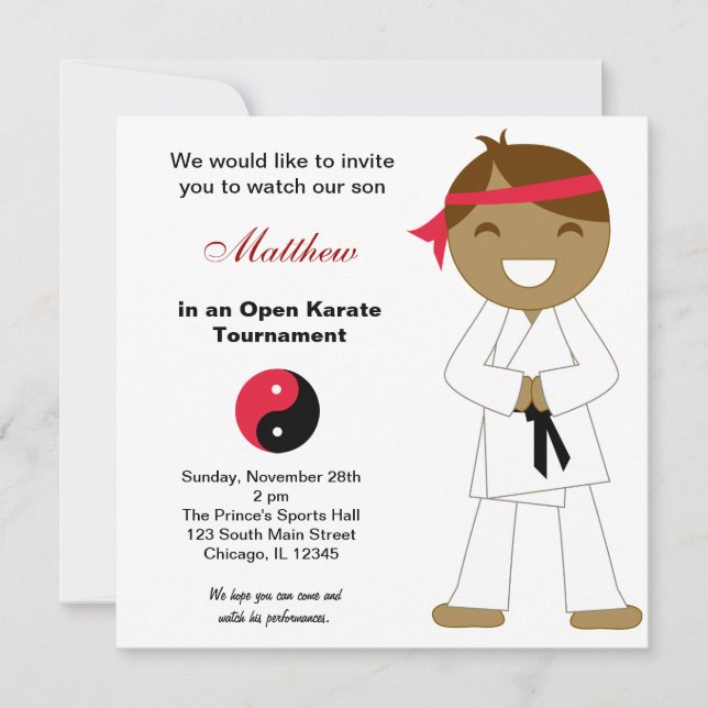 Convite Torneios Karate Kids (Frente)