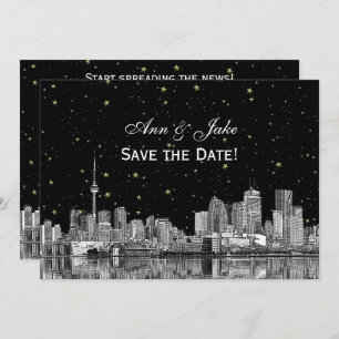 Convite Toronto Etch Starry DIY BG Color Save the Date Blk