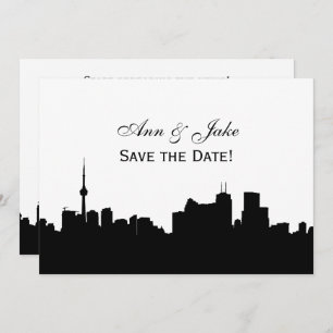 Convite Toronto Silhouette DIY BG Color Save Date Wh2