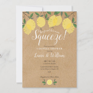 Convite Torrão de Limões Rustic Kraft Casal Chá de Panela