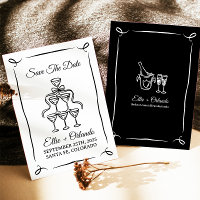 Torre De Champanhe Desenhada À Mão, Salva A Data