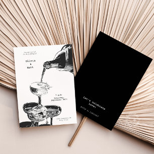 Convite Torre de Champanhe Funky Retro Casamento Y2K