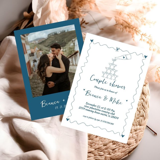 Convite Torre de Champanhe Manuscrita Funky Em Torre (Criador carregado)