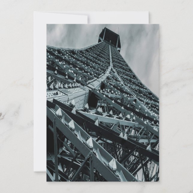Convite Torre Eifel Paris Steel e o céu (Frente)