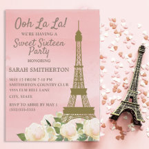 Torre Eiffel de Ouro Rosa Floral Doce 16