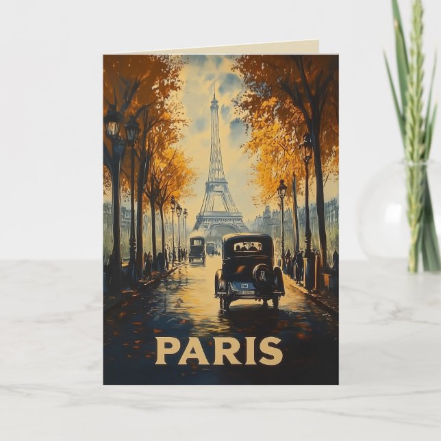Convite Torre Eiffel do Poster de viagens Paris de 1930 (Frente)