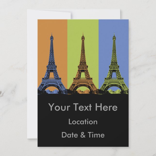 Convite Torre Eiffel em Tríptico de Paris (Frente)