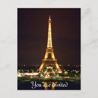 Convite Torre Eiffel na noite - cor