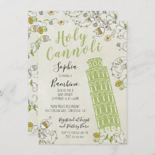 Convite Torre Italiana de Pisa Chá de fraldas Neutro de Gê