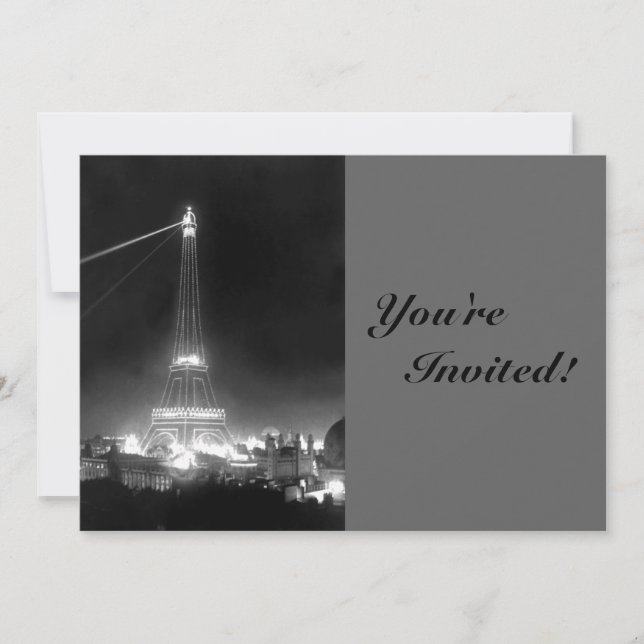 Convite Torre Vintage Paris Eiffel (Frente)