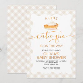 Convite Torta de abóbora Cutie Pie Outono xadrez Baby Show