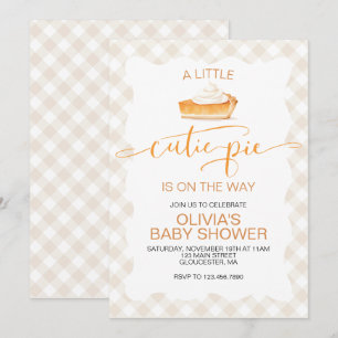 Convite Torta de abóbora Cutie Pie Outono xadrez Baby Show