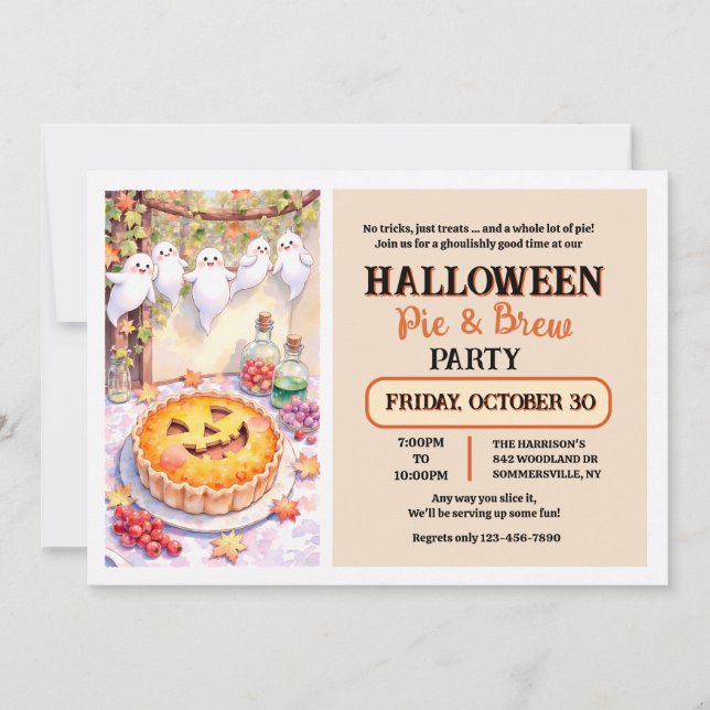 Convite Torta de Halloween (Frente)