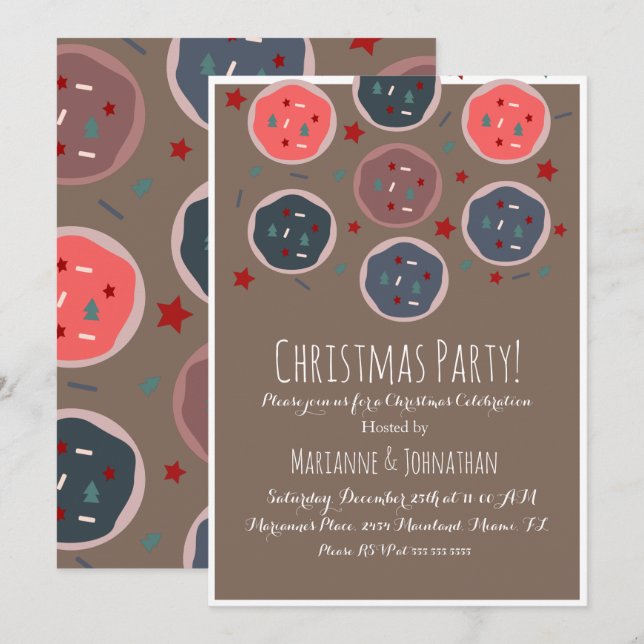 Convite Torta de Natal Doce Troca de Granulado (Frente/Verso)