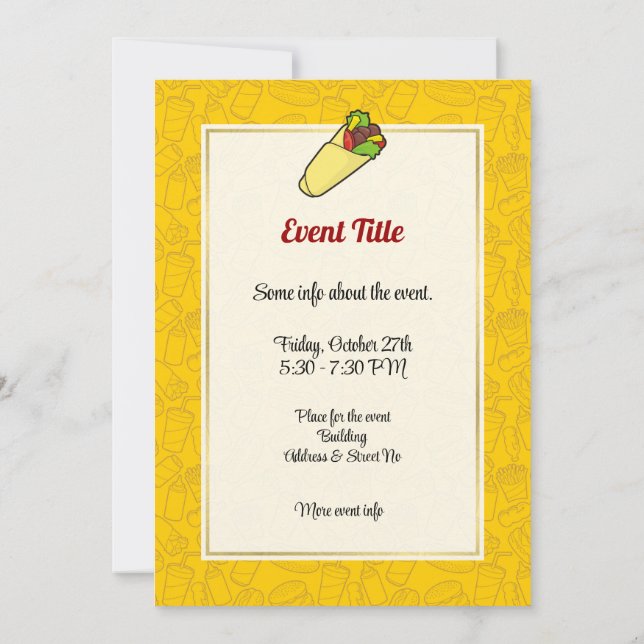 Convite Tortilla Sandwich Wrap (Verso)