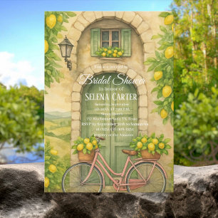 Convite Toscana Itália Chuva de Noiva Cítrica Vintage