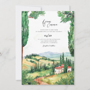 Convite Toscana Itália Destino de Casamento de Vila