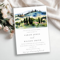 Toscana Itália Watercolor Landscape Casal Chá