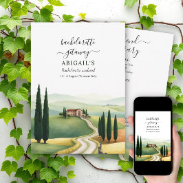 Convite Toscânia Itália destino final de semana da despedi