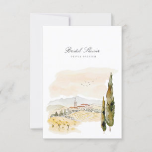 Convite Toscânia Watercolor Chá de panela Itália
