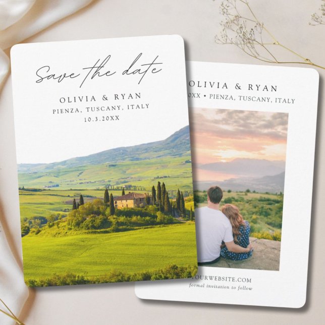 Convite Toscânia Wedding Pienza Itália Salvar Data (Tuscany Wedding Pienza Italy Save the Date Invitation
)