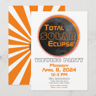 Convite Total de Eclipse Solar 2024 Vendo a Moon Sun