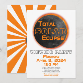 Convite Total de Eclipse Solar 2024 Vendo a Moon Sun