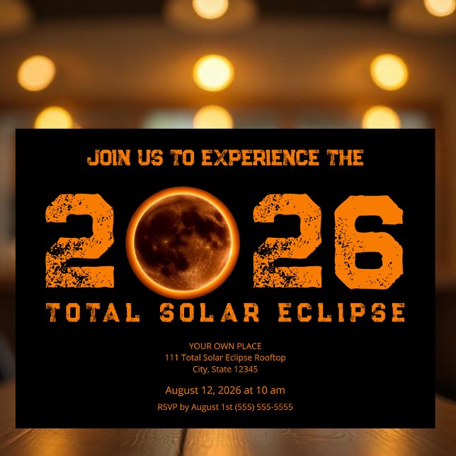 Convite Total Solar Eclipse 2026 (Total Solar Eclipse 2026 Invitation )