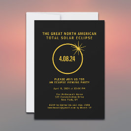 Convite Total Solar Eclipse 4/8/2024 USA View Party