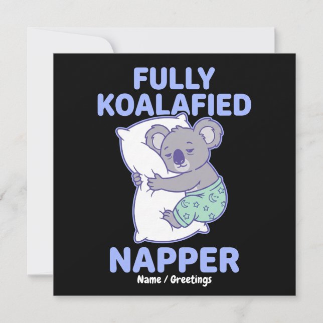 Convite Totalmente Koalificado Dorminhoco Fofo Koala Sonol (Frente)