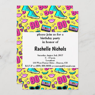 Convite Totalmente os anos 90 modelados