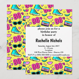 Convite Totalmente os anos 90 modelados