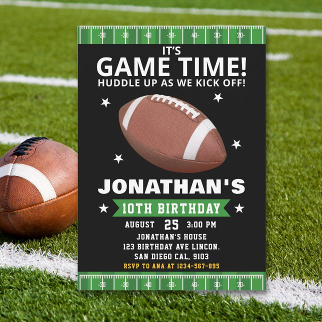 Convite Touchdown Celebration: Football Field Birthday boy (Criador carregado)