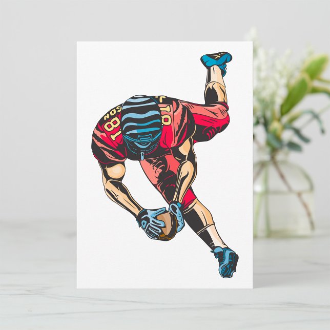 Convite Touchdown dinâmico do jogador de futebol americano (Criador carregado)