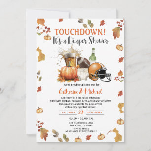 Convite Touchdown é uma cerveja de Chá de fraldas fralda
