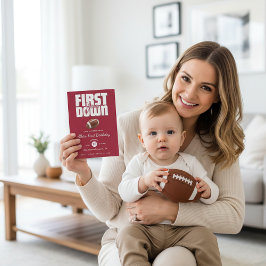 Convite Touchdown First Birthday Football Invite