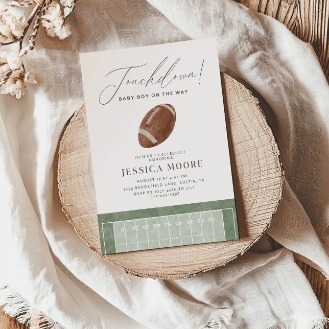 Convite Touchdown Football Theme Baby Shower (Criador carregado)