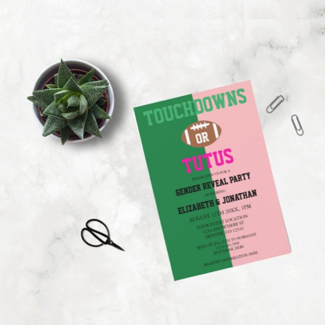 Convite Touchdowns ou Revelação de Gênero de Tutus (Criador carregado)