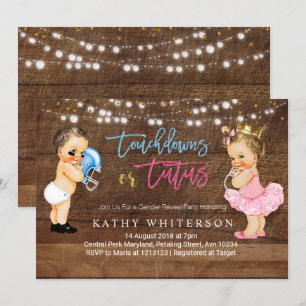 Convite Touchdowns ou sexo tutus revelam Convidar rústico