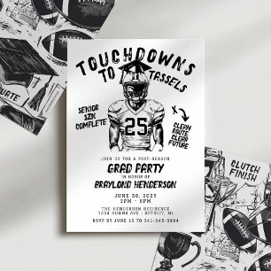 Convite Touchdowns para Borlas Festa de Graduação de Futeb