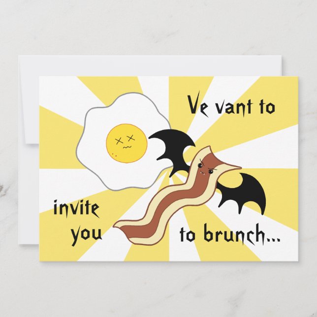 Convite Toucinho de vampiro e ovo morto brunch bobo (Frente)