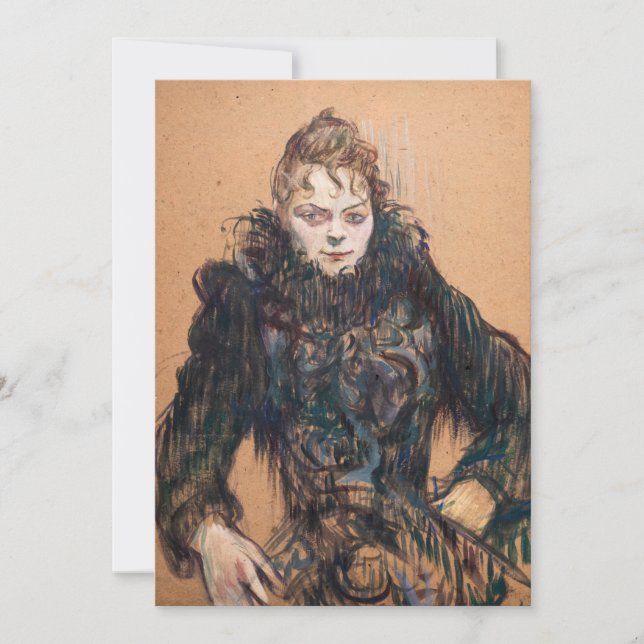 Convite Toulouse-Lautrec - Mulher com Boa Negra (Frente)