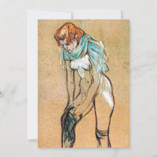 Convite Toulouse-Lautrec - Mulher Puxando suas Meias